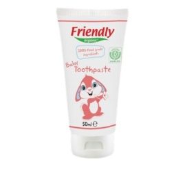 FRIENDLY ORGANIC 100% ēdamas sastāvdaļas organiskā bērnu zobu pasta 50 ml