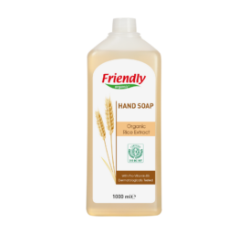 FRIENDLY ORGANIC organisks mitrinošs šķidrais ziepes ar rīsu ekstraktu UZPILDĪŠANA, 1000ml