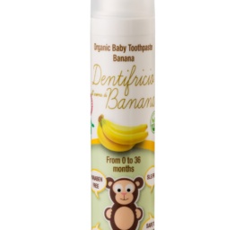 AZETABIO organiskā zobu pasta ar banānu garšu mazuļiem un bērniem no dzimšanas, 0-36 mēneši