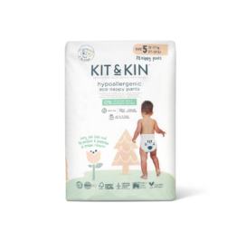 KIT and KIN hipoalerģiskās, bez lateksa un hlora, mīkstās un elastīgās biksīšu tipa autiņbiksītes, izmērs 5, piemērotas 12-15 kg, 20 gab.