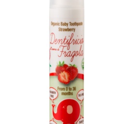 AZETABIO organiska zemenes garšas zobu pasta zīdaiņiem un bērniem no dzimšanas, 0-36 mēneši