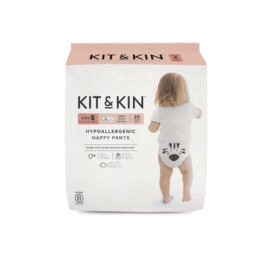 KIT and KIN hipoalerģiskās, bez lateksa un hlora, mīkstās un elastīgās biksīšu tipa autiņbiksītes, izmērs 5, piemērotas 12-15 kg, 20 gab.