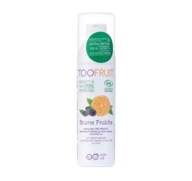 TOOFRUIT Brume Fraiche organiskā kopjošā sejas ūdens aerosols bērniem ar apelsīnu un melleņu ekstraktu, 100 ml