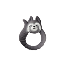 NATRUBA ar rokām izgatavota bioloģiski noārdāma dabīgā kaučuka ķimikāliju nesaturoša graužamka un vannas rotaļlieta „Jenots Pelēkais”, 0+ gadi