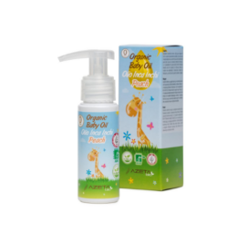 AZETABIO dabīgā bērnu eļļa ar mīkstinošu saldo mandeļu eļļu un šī sviestu ar persiku aromātu, 50 ml