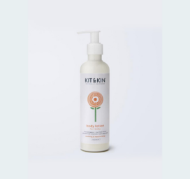 KIT un KIN mitrinošs un nomierinošs dabīgs ķermeņa losjons ar šī sviestu un mango ekstraktu, 250 ml