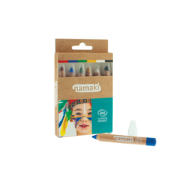 NAMAKI Varavīksne 100% dabīgas bērnu sejas krāsu zīmuļi, komplekts 6 gab.