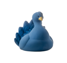 NATRUBA ar rokām darināta bioloģiski noārdāma dabīgā kaučuka bez ķimikālijām zobu un vannas rotaļlieta zils Peldējošais pāvs, 0+ gadi