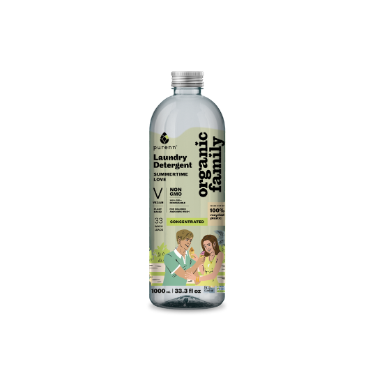 PURENN SUMMERTIME LOVE 100% bioloģiski noārdāms koncentrēts veļas mazgāšanas gēls ar kliņģerīšu ekstraktu krāsainiem audumiem, 1000 ml
