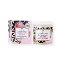 MAGRADA ādu mīkstinošs ķermeņa skrubis ar peoniju aromātu un Brazīlijas violetajiem māliem, 250 ml