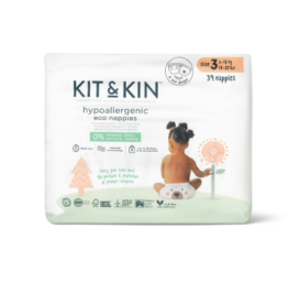 KIT and KIN hipoalerģiskas, bez lateksa un hlora lentes autiņbiksītes ar lāča un zaķa dizainu, izmērs 3 vai 6-10 kg, 32 gab.