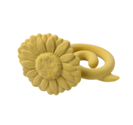 NATRUBA roku darbs bioloģiski noārdāma dabiska kaučuka ķimikāliju nesaturoša zobu graušanas rotaļlieta Saulespuķe, 0+ gadi