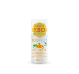 TOOFRUIT SPF50 organiskā sauļošanās aizsargkrēms ar minerālu filtriem bērniem ar aprikožu aromātu, 30 ml