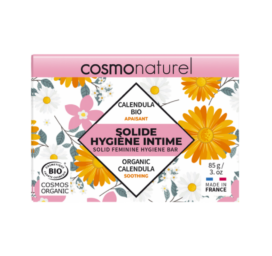 GRAVIER Cosmo Naturel 100% dabīgs plastmasas nesaturošs intīmās higiēnas ziepes ar kliņģerītēm, 85 g