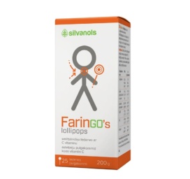FARINGO ledenes ar smiltsērkšķi un C vitamīnu rīkles kairinājumu nomierināšanai un gļotādas mitrināšanai, 25 gabali iepakojumā