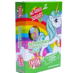 FRUITFUNK vienradzis zemeņu garšas izejvielu batoniņš, 4 gabali iepakojumā, 4*20 g