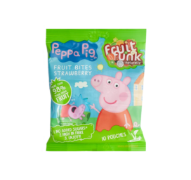 FRUITFUNK Peppa zemeņu košļājamās konfektes 10 iepakojumi, 10x10g, 100g