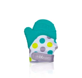 BBLÜV Glüv silikona teksturēta čaukstējoša zobu mitene, krāsa AQUA