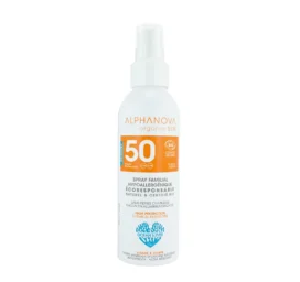 ALPHANOVA SUN SPF50 SMIDZINĀTĀJS ar organiskas kokosriekstu aromātu, ūdensnoturīgs minerālais saules aizsargkrēms visai ģimenei, 150 ml