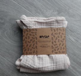 NATRUBA 4-kārtu organiskās kokvilnas īpaši mīksts vannas dvielis ar kapuci, krāsa CREAM