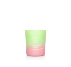 JOIK Home & Spa rapšu vaska svece Zemeņu & Rabarberu, 150 g