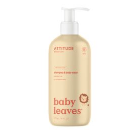 ATTITUDE Baby Leaves 2-in-1 bumbieru aromāta šampūns un ķermeņa mazgāšanas līdzeklis zīdaiņiem, 473 ml