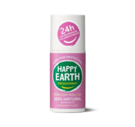 HAPPY EARTH 100% dabīgs dezodorants ar lavandas un ilang-ilang smaržu, nomierinošs efekts, 75 ml