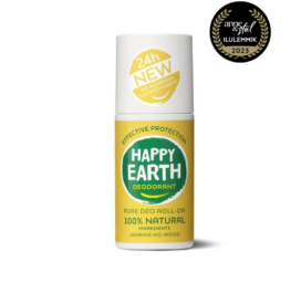 HAPPY EARTH 100% dabisks rullīša dezodorants ar apburošu jasmīna un Ho koka aromātu, 75ml