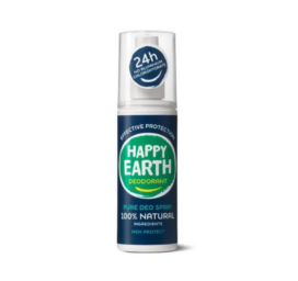 HAPPY EARTH 100% dabīgs un aizsargājošs dezodoranta aerosols vīriešiem ar atsvaidzinošu aromātu, 100ml