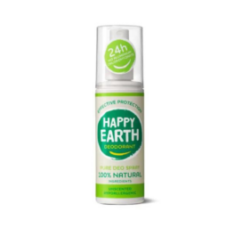 HAPPY EARTH 100% dabīgs bez smaržas dezodoranta izsmidzinātājs jutīgai ādai, 100 ml