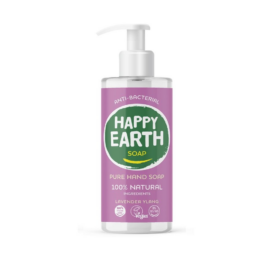 HAPPY EARTH 100% dabīga šķidrā ziepes ar lavandu un ilangilangs eļļu, 300 ml