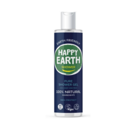 HAPPY EARTH 100% dabisks 3in1 rūpējošs dušas želeja vīriešiem ar citrona un sandalkoka aromātu, 300ml