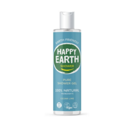 HAPPY EARTH 100% dabiska barojoša un atsvaidzinoša dušas želeja ar ciedru un laimu, 300ml