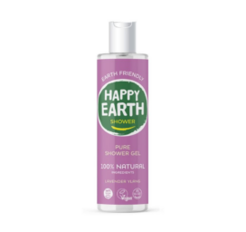 HAPPY EARTH 100% dabīgs kopjošs un atsvaidzinošs dušas želeja ar lavandu un ilang-ilangu, 300ml