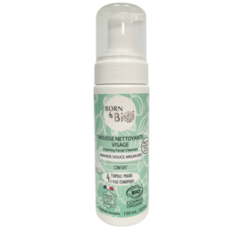 BORN TO BIO sejas tīrīšanas putas ar mandeļu eļļu un argana eļļu normālai ādai, 150 ml