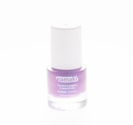 NAMAKI uz ūdens bāzes veidota bērnu nagu laka, noņemama pīlinga veidā, tonis VIOLET GLITTER, 7,5 ml