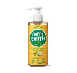 HAPPY EARTH 100% dabīgās šķidrās ziepes ar apburošu jasmīna un Ho Wood aromātu, 300ml