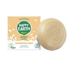 HAPPY EARTH 100% dabiska asaru nesaturoša mitrinoša cietā šampūna bērniem un zīdaiņiem, 50GR