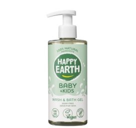 HAPPY EARTH 100% dabīga dušas želeja-vannas putas zīdaiņiem un bērniem, 300ML