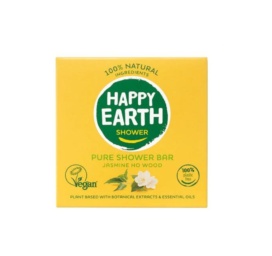 HAPPY EARTH 100% dabīgs mitrinošs un mīkstinošs cietais dušas gēls ar jasmīna un Ho koka aromātu, 90 g