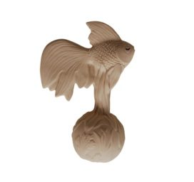 NATRUBA roku darināts bioloģiski noārdāmās dabīgās gumijas ķīmisko vielu nesaturošs graužamais-klaudzītis ZELTA ZIVIŅA, 0+ gadiem