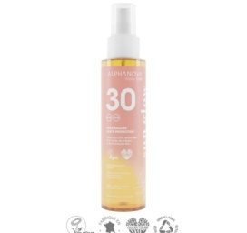 ALPHANOVA DAILY SUN SPF30 ūdensizturīgs aerosola sauļošanās eļļa ar aveņu sēklu un jojobas eļļu ar monoi aromātu, 125 ML