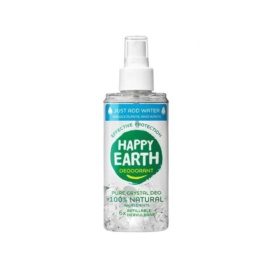 HAPPY EARTH 100% dabīgs 6x uzpildāms, bez smaržas kristālu dezodoranta izsmidzināms līdzeklis, 100ml