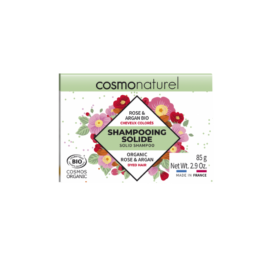 GRAVIER Cosmo Naturel cietais šampūns krāsotiem matiem ar argana eļļu un Damaskas rozi, 85 g