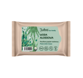LUBA ECO FAMILY ūdenī šķīstošs mitrs tualetes papīrs ar alveju, 50 gab.