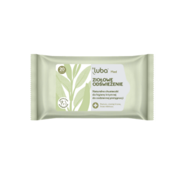 LUBA MED HERBAL REFRESHMENT bioloģiski noārdāmas intīmās mitrās salvetes ar probiotikām un salviju, 20 gab.