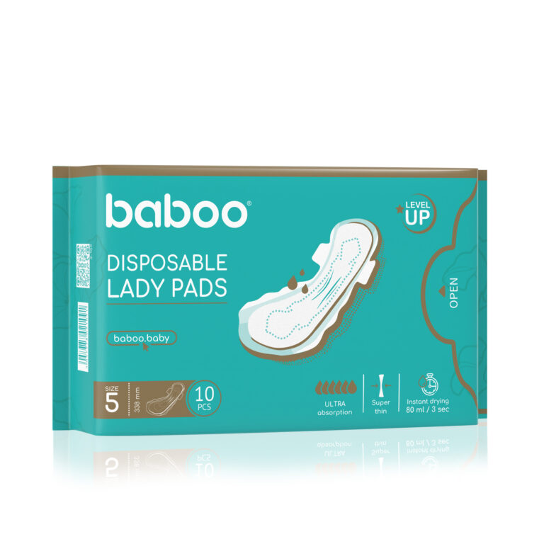 BABOO pēcdzemdību un augstas uzsūktspējas higiēniskās paketes, izmērs 5, 10 gab.