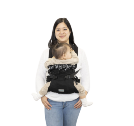 BBLÜV PopNgo ergonomisks un kompakts bērnu nēsātājs ar vairākām nēsāšanas pozīcijām MELNS, 0-18 mēneši