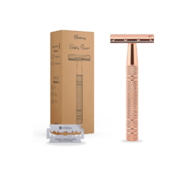 BAMBOOZY atkārtoti lietojams alumīnija skuveklis, ROZĀ ZELTS