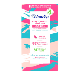 BLONDEPIL aukstā vaska depilācijas strēmeles ar kokosriekstu eļļu ķermenim ar tropisku aromātu, 12 gab.